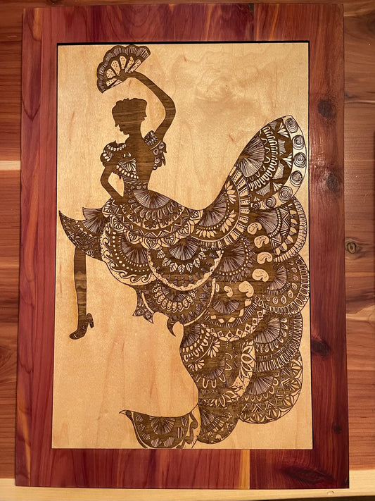 Neha Creations Woman Fan Dance 10 3/4" by 15 3/4"