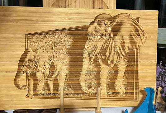 XL elephant cutting board