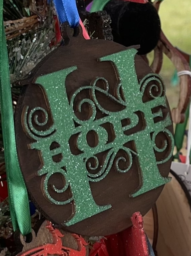 HOPE swirls ornament